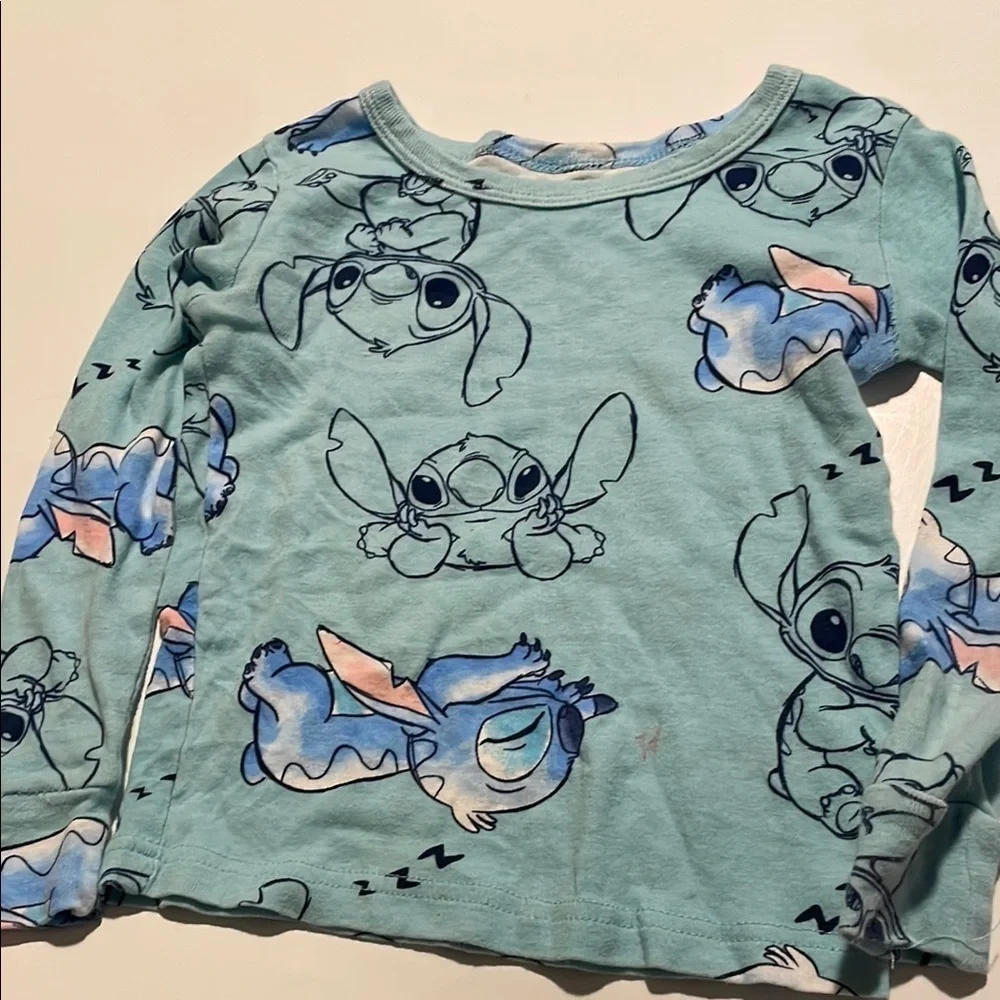 Disney Blue Pajama Set with Cartoon Characters